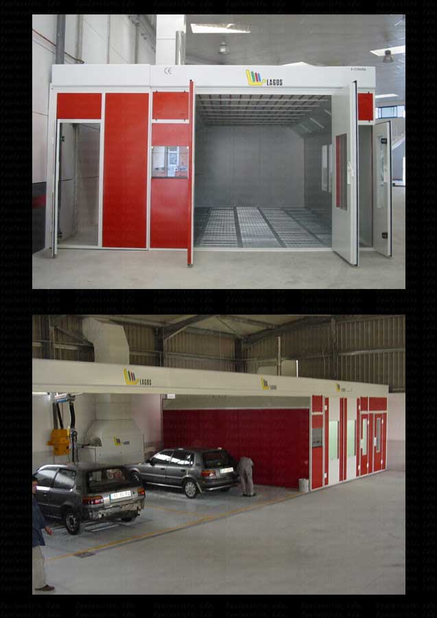 Lagos - Cabinas estufas de pintura automóvel paint box opcinais para estufa cabina de pintura filtros acessorios zonas de preparação de pintura queimador a gás diesel gasóleo filtros de carvão ativo activo activado